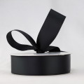 Basic Wired Single Face Satin Ribbon Black