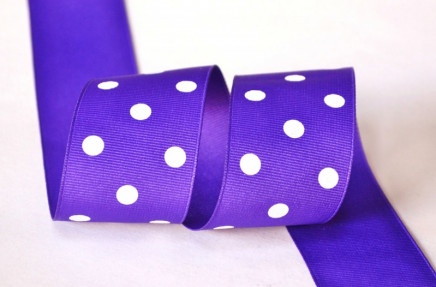 Grosgrain Polka Dots Regal Purple