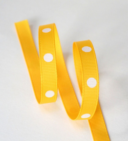 Grosgrain Polka Dots Yellow Gold