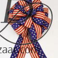 Wired American Flag Solid Bow Red, Natural & Blue