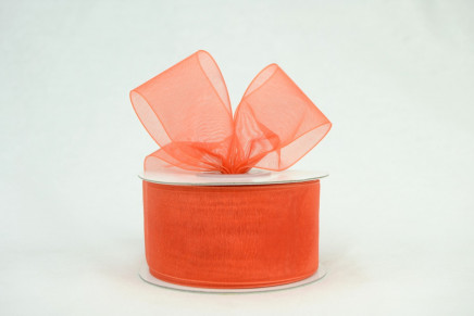 Plain Sheer Organza Tropical Orange