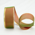 Wired Metallic Taffeta Ribbon Red/Green