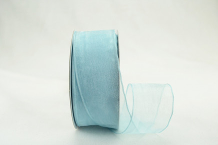 Wired Sheer Organza Ribbon Light Blue