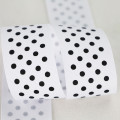 Grosgrain Aspirin Dots Ribbon White / Black