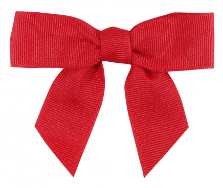 Two Loops Grosgrain Twist Tie Bows Red