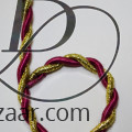 Twisted Cord Rope 2 Ply Burgundy (Gold Twists)
