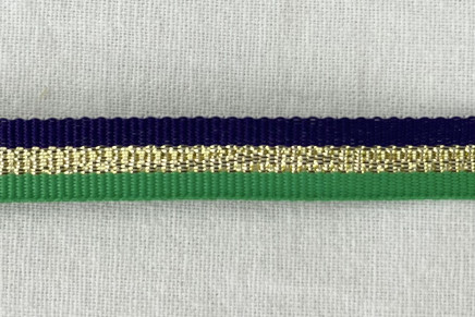 Mardi Gras Metallic Center Stripe Grosgrain Ribbon Purple Green Gold