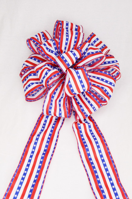 Wired Stars & Stripes Bow Red, White & Blue