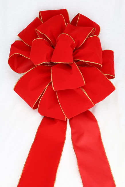 Waterproof Wired Velvet Bow Red