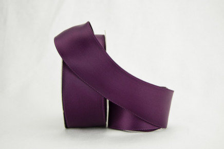 Wired Double Faced Satin Aubergine