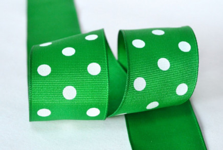 Grosgrain Polka Dots Emerald