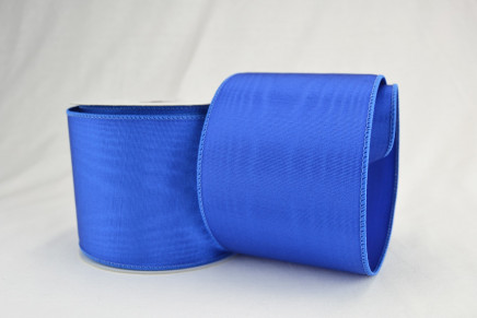 Wired Bengaline Moire Ribbon Royal Blue