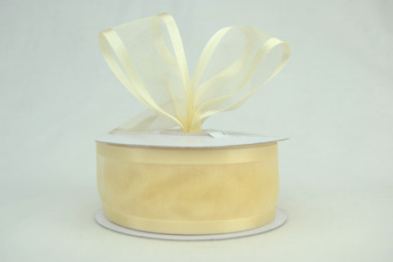 Satin Edge Sheer Organza Ivory