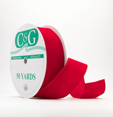 Waterproof Wired Velvet Ribbon – Outdoor-Ready for Wreaths & Garlands Red