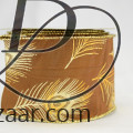 Wired Peacock Feather Ribbon Gold