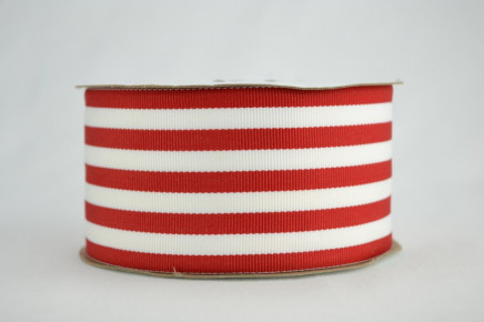 Grosgrain Mono Five Stripes Red