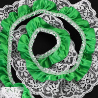 Gathered Lace 652 With 5/8" Single Face Satin Ribbon