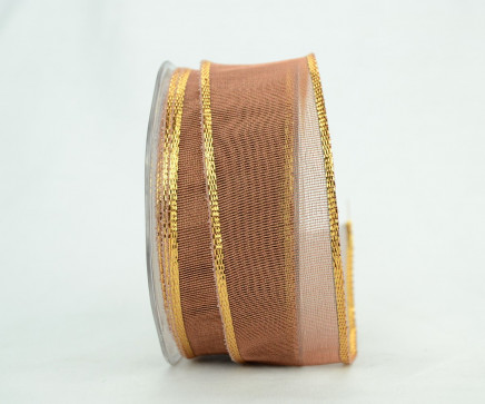 Wired Woven Shimmer Edge Metallic Sheer Copper