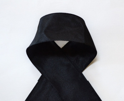 Wired Woven Edge Taffeta Ribbon Black