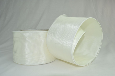 Wired Bengaline Moire Ribbon White