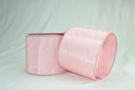 Light Pink with Same Edge 2-1/2" 10yd Wired Bengaline Moire Ribbon