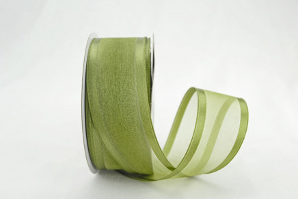 Wired Satin Edge Organza Moss