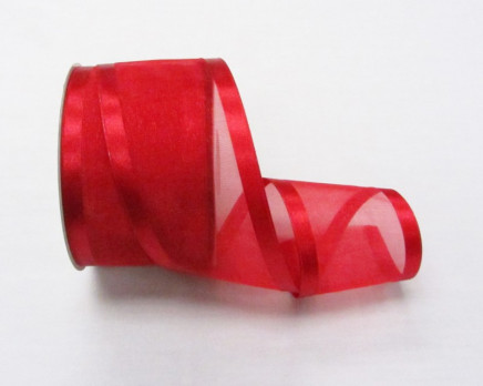 Wired Satin Edge Organza Red
