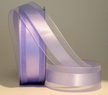 Satinesque Sheer Organza Ribbon with Satin Center Lilac Mist