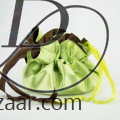 Reversible Satin Pouches Chocolate/Lime