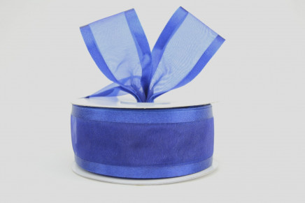Satin Edge Sheer Organza Royal Blue