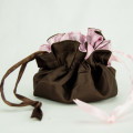 Reversible Satin Pouches Pink/Chocolate
