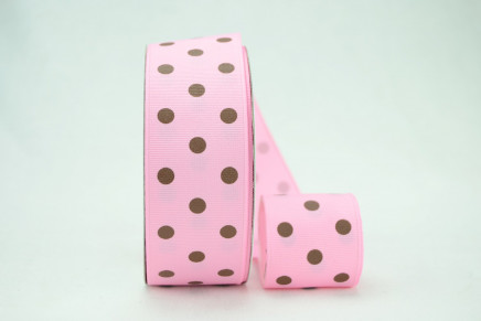 Grosgrain Dippy Dots Pink / Brown