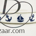 Grosgrain Boat & Anchor Print White
