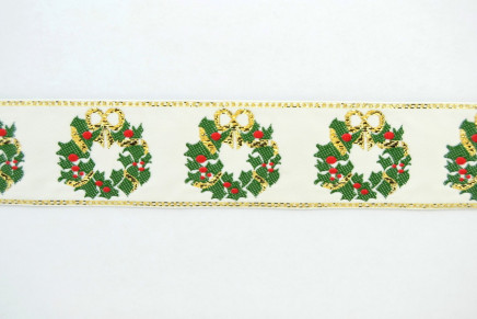 Wired Jacquard Christmas Wreaths Traditional