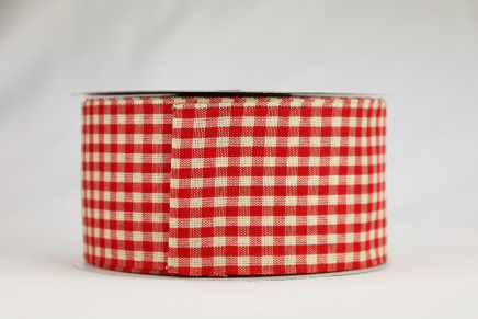 Wired Country Gingham Check with Sewn Edge Red