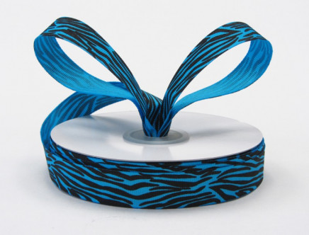 Grosgrain Zebra Print Island Blue