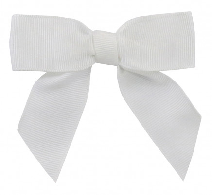Two Loops Grosgrain Twist Tie Bows White
