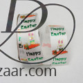 Happy Easter Colored Rabbit Print White
