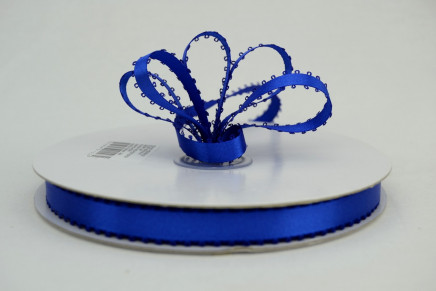 Feather Edge Double Faced Satin Royal Blue