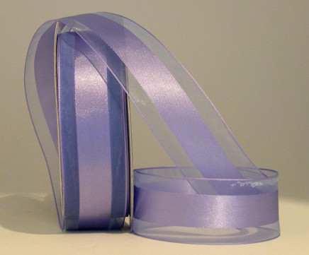 Satinesque Sheer Organza Ribbon with Satin Center Blue Bird