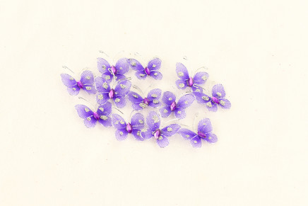Glittering Whimsy Butterfly Accent With Jewels Purple