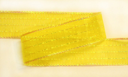 Corsage Ribbon Yellow Iridescent