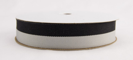 Bi Stripe Grosgrain Ribbon Gray & Black