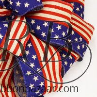 Wired American Flag Solid Bow