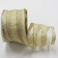Wired Sheer Taffeta with Metallic Shadow Stripes Ivory