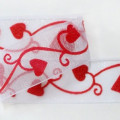 Sheer Valentine Hearts and Vines White