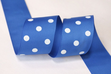 Grosgrain Polka Dots Royal Blue