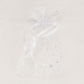 Sheer Organza Pouches with Metallic Stars Silver