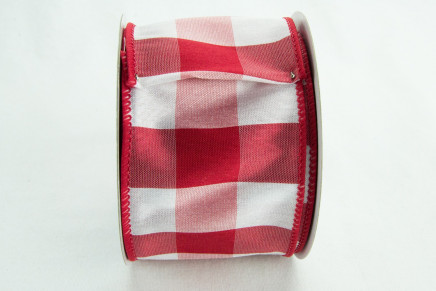 Wired Polyester Buffalo Check Red
