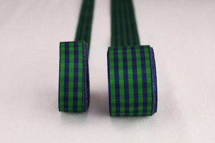 Taffeta Gingham Check Navy & Emerald